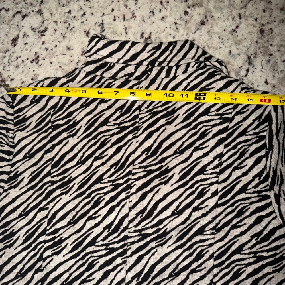 Cato Zebra Print Size Large Black and White Casual Blazer Jacket Womens - Picture 7 of 10